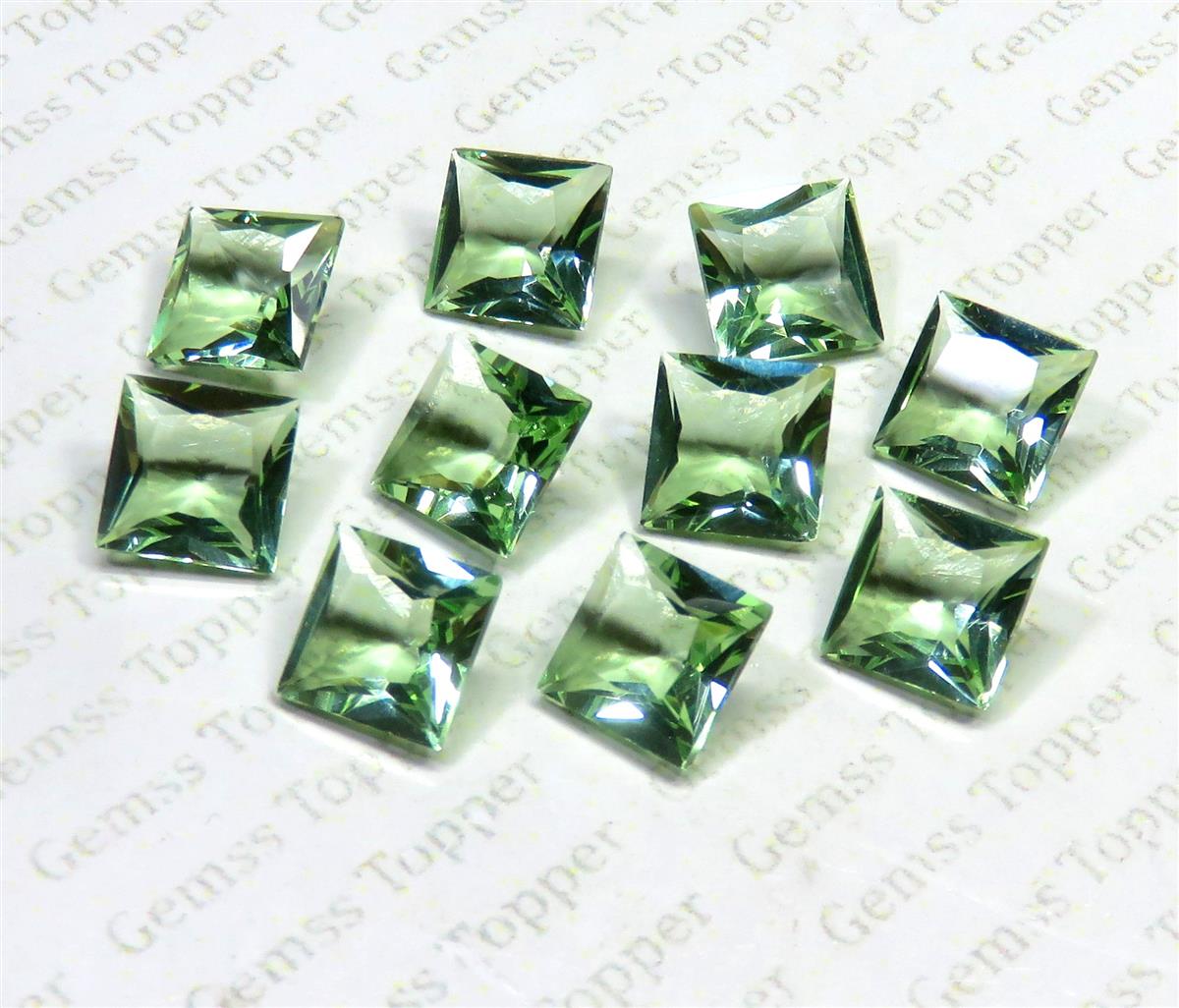 Green Amethyst 10x10 mm Square Princess Cut 